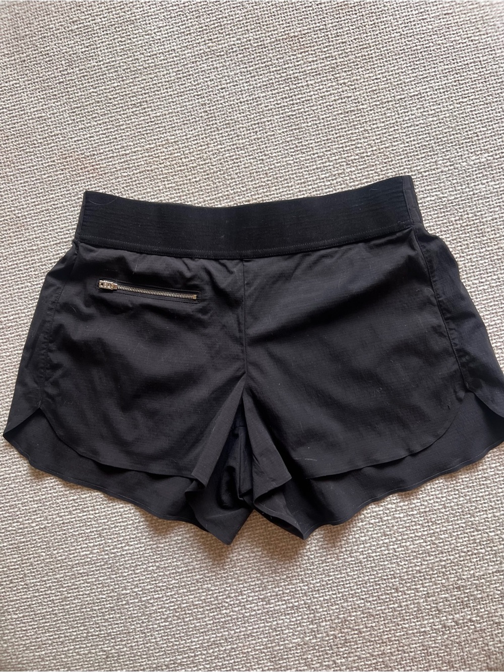 Athleta Black Layered Running/Hiking Shorts with Front Pocket - Size 2